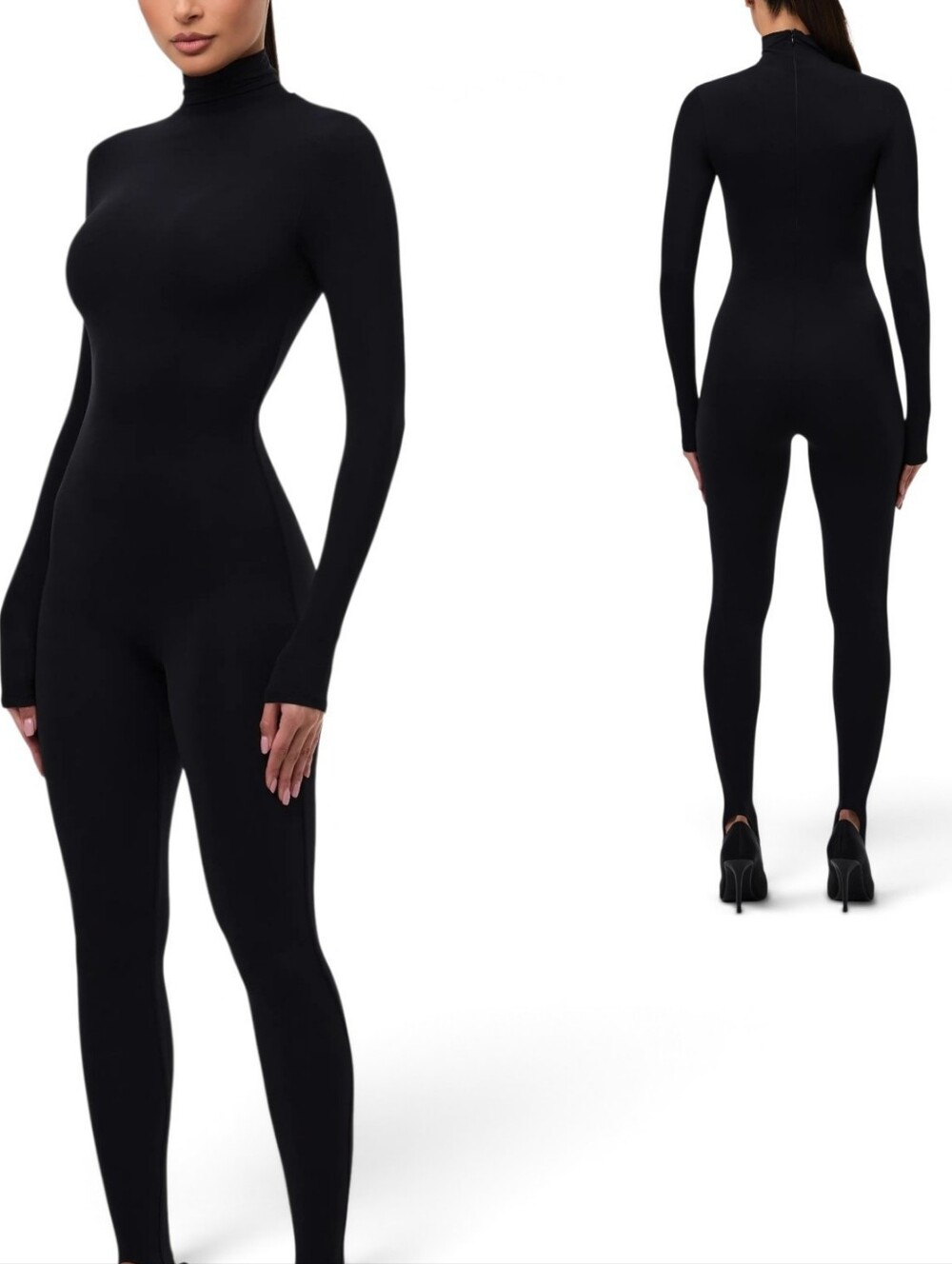 Naked Wardrobe Long Sleeve Stirrup Jumpsuit Romper sz Small